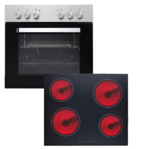 Conjunto de cocina empotrable PKM BIC3 I-GK-IX-2 de acero inoxidable con vitrocerámica de 60 cm y 60 litros A